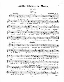 Partition Soprano , partie, Lateinische Messe No.3, Pembaur, Josef