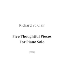Partition complète, Five Thoughtful pièces pour Piano Solo, St. Clair, Richard