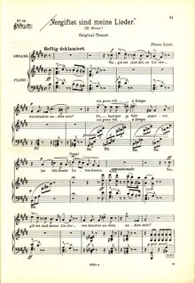 Partition complète, Vergiftet sind meine chansons, Liszt, Franz