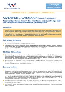CARDENSIEL - Synthèse d avis CARDENSIEL - CARDIOCOR