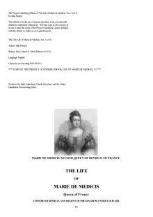 The Life of Marie de Medicis — Volume 1