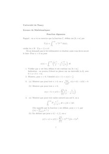 Licence de Mathematiques Fonction digamma