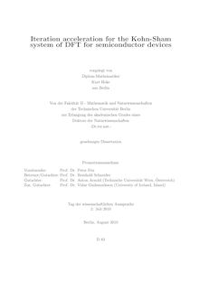 Iteration acceleration for the Kohn-Shamsystem of DFT for semiconductor devices [Elektronische Ressource] / vorgelegt von Kurt Hoke