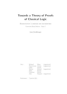 Towards a Theory of Proofs of Classical Logic