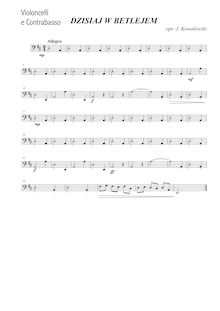 Partition violoncelles / Basses, Dzisiaj w Betlejem, Folk Songs, Polish
