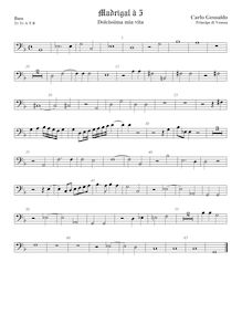 Partition viole de basse, Madrigali A Cinque Voci [Libro Quinto] par Carlo Gesualdo