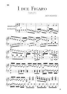 Partition complète, I due Figaro, Melodramma buffo, Mercadante, Saverio