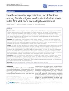 Health services for reproductive tract infections among female migrant workers in industrial zones in Ha Noi, Viet Nam: an in-depth assessment