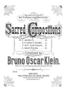 Partition complète, sacré Compositions, Klein, Bruno Oscar
