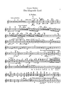 Partition violons I, Das Klagende Lied, Mahler, Gustav