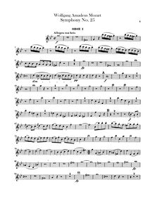 Partition hautbois 1, 2, Symphony No.25, G minor, Mozart, Wolfgang Amadeus par Wolfgang Amadeus Mozart