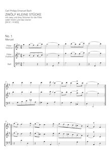 Partition complète, 12 Kleine Stücke, Bach, Carl Philipp Emanuel
