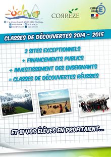 ODCV - Plaquette Classes découvertes 2014 2015