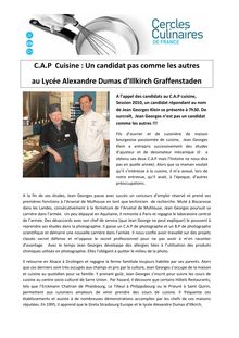 Lire la suite (pdf) - CAP Cuisine : Un candidat pas comme les ...