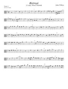 Partition ténor viole de gambe 1, alto clef, madrigaux - Set 1, Wilbye, John