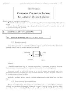 PSI Brizeux Ch E4: Commandes d un système linéaire Les oscillateurs boucle de réaction