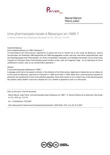 Une pharmacopée locale à Besançon en 1688 ? - article ; n°213 ; vol.60, pg 113-116