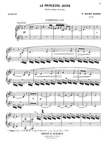 Partition clarinette 1/2 (C), La princesse jaune, opéra-comique en un acte de Louis Gallet, Op.30