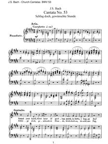 Partition complète, Schlage doch, gewünschte Stunde, E major, Hoffmann, Melchior