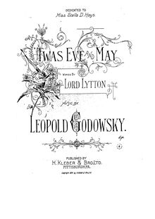 Partition complète, Twas Eve et May, Godowsky, Leopold