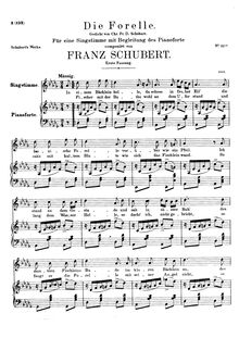 Partition 1st version, Die Forelle, The Trout, Schubert, Franz