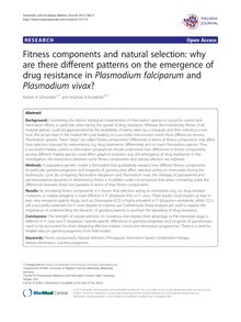 Fitness components and natural selection: why are there different patterns on the emergence of drug resistance in Plasmodium falciparum and Plasmodium vivax?