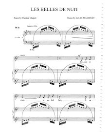 Partition complète (B♭ Major: medium voix et piano), Les belles de nuit