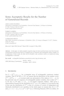 Some Asymptotic Results for the Number of Generalized Records