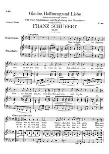 Partition complète, Original key, Glaube, Hoffnung und Liebe, D.955 (Op.97)