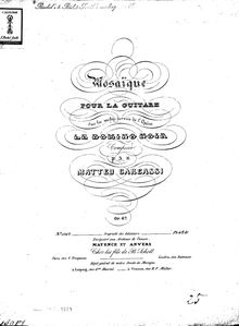 Score, Mosaique sur les Motifs Favoris de l opéra  Le Domino Noir , Op.67