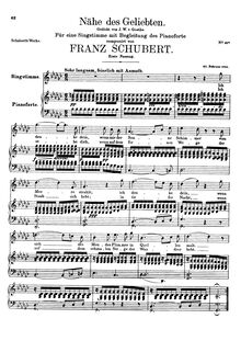 Partition 1st version, Nähe des Geliebten, D.162 (Op.5 No.2), Nearness of the Beloved