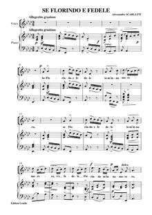 Partition complète (low), Se Florindo e fedele, Scarlatti, Alessandro