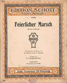 Partition Cover pour Harmonium , partie (colour), Marche solennelle