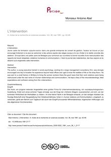 L intervention - article ; n°1 ; vol.38, pg 42-48