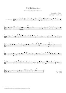 Partition Canto: Descant viole de gambe (Alto-clef) , partie, Fantasia ex e
