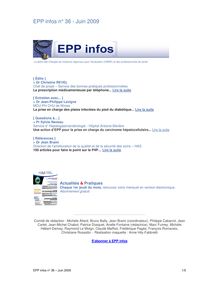 EPP infos n° 36 - Juin 2009