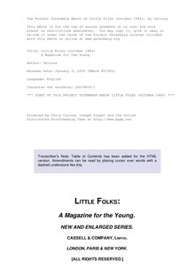 Little Folks (October 1884) - A Magazine for the Young