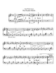 Partition de piano, Picador March, Sousa, John Philip