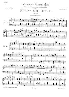 Partition complète, 34 Valses sentimentales, Schubert, Franz par Franz Schubert