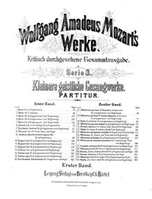 Partition complète, Kyrie, F major, Mozart, Wolfgang Amadeus