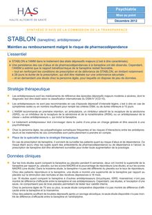 STABLON (tianeptine), antidépresseur - STABLON SYNHTESE CT12029