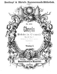 Partition violon 1 , partie, Etudes Op.25, Chopin, Frédéric