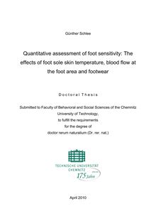 Quantitative assessment of foot sensitivity [Elektronische Ressource] : the effects of foot sole skin temperature, blood flow at the foot area and footwear / Günther Schlee