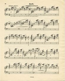 Partition harpe solo - Mvt.3 (color), harpe Concerto, E minor, Reinecke, Carl