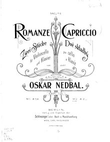 Partition de piano, 2 pièces pour violoncelle et Piano, Op.12 par Oskar Nedbal
