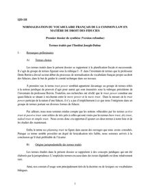1 IJD-1H NORMALISATION DU VOCABULAIRE FRANÇAIS DE LA COMMON LAW EN ...