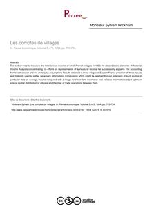 Les comptes de villages - article ; n°5 ; vol.5, pg 703-724