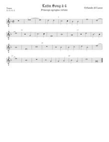 Partition ténor viole de gambe, octave aigu clef, Transcriptions pour 4 violes de gambe par Orlande de Lassus