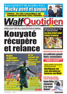 Walf Quotidien n°8969 - du mercredi 16 février 2022