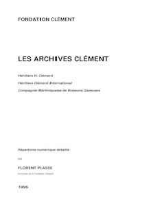 Les archives Clément (pdf) - LES ARCHIVES CLÉMENT